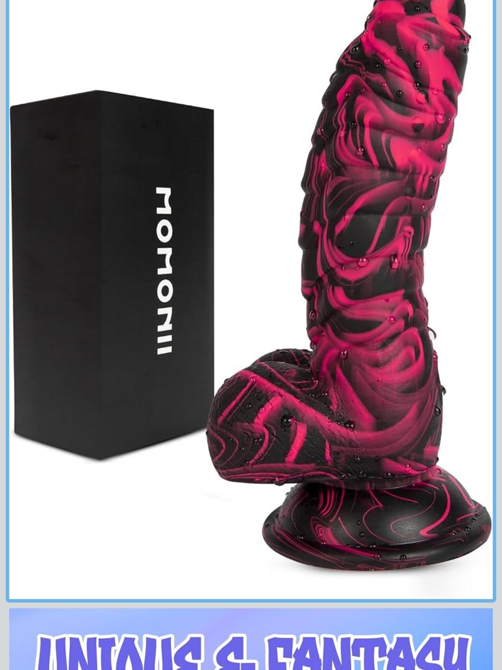Momonii Black & Hot Pink Swirl Suction Toy